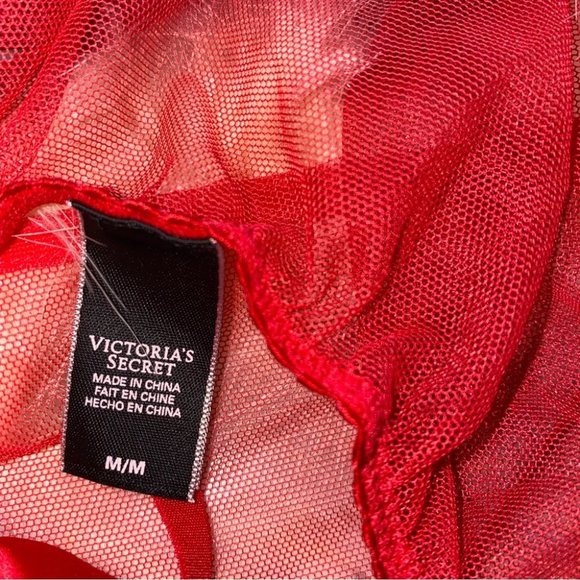 Victorias Secret Santa Baby RED PANTY SKIRT FEATHERS MEDIUM - Picture 10 of 14